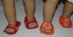 easy to sew flip-flops for an American girl doll