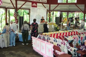 people at a quilt show